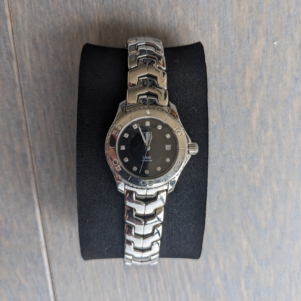 Tag Heuer WJ1318.BA0572 Womens Watch Link Quartz 11 Diamond Black Bezel